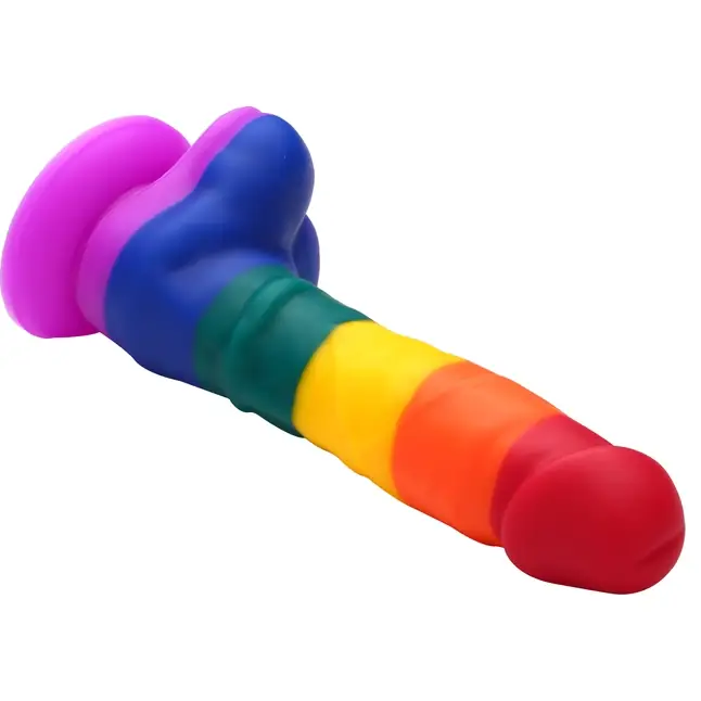 Разноцветный фаллоимитатор-реалистик COLOURFUL DILDO - 20 см - Colourful love. Фотография 4.