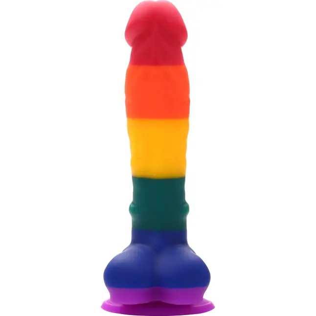 Разноцветный фаллоимитатор-реалистик COLOURFUL DILDO - 21,5 см - Colourful love. Фотография 2.