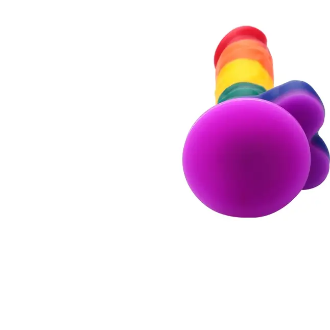 Разноцветный фаллоимитатор-реалистик COLOURFUL DILDO - 21,5 см - Colourful love. Фотография 5.