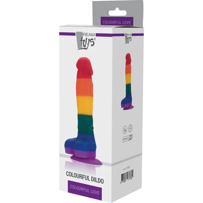 Разноцветный фаллоимитатор-реалистик COLOURFUL DILDO - 21,5 см - Colourful love. Фотография 6.