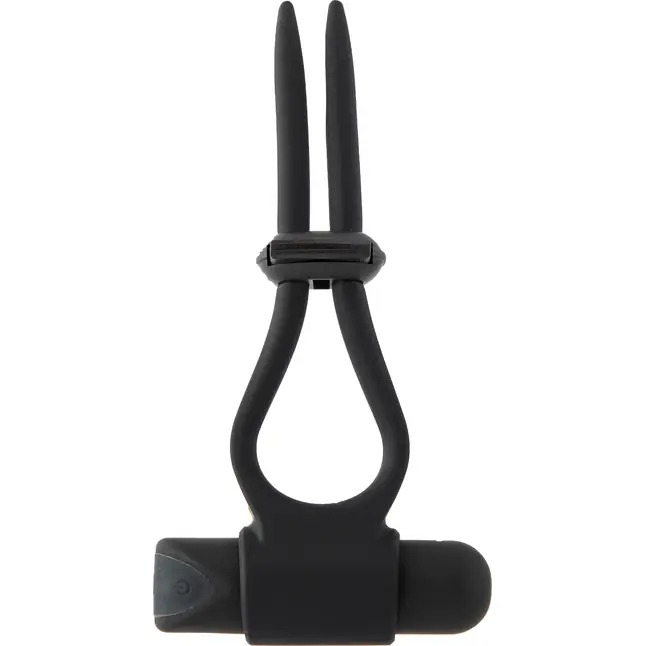Черное вибролассо на пенис ADJUSTABLE COCKRING - Rings of Love. Фотография 3.
