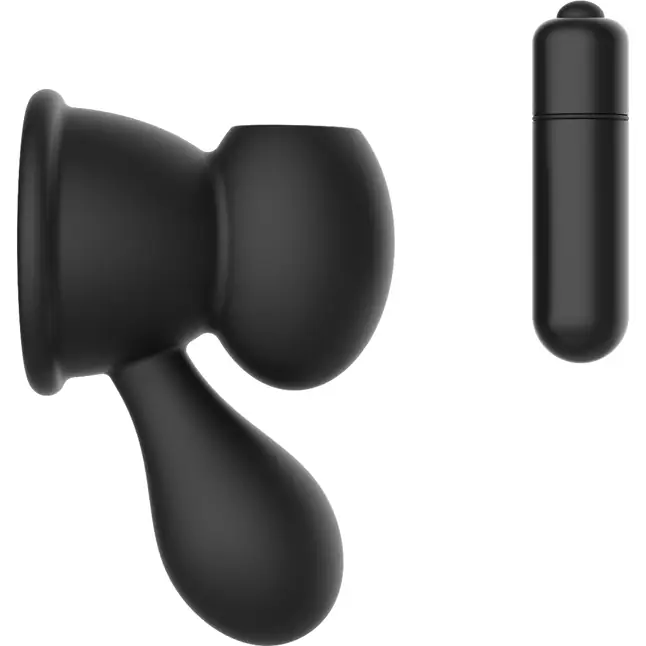 Черные вибронакладки для сосков Vibrating Nipple Teasers - Pleasure Pumps. Фотография 7.