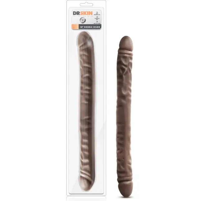 Коричневый двусторонний фаллоимитатор 18 Inch Double Dildo - 45,7 см - Dr. Skin. Фотография 3.
