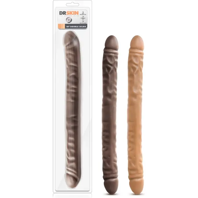 Коричневый двусторонний фаллоимитатор 18 Inch Double Dildo - 45,7 см - Dr. Skin. Фотография 4.