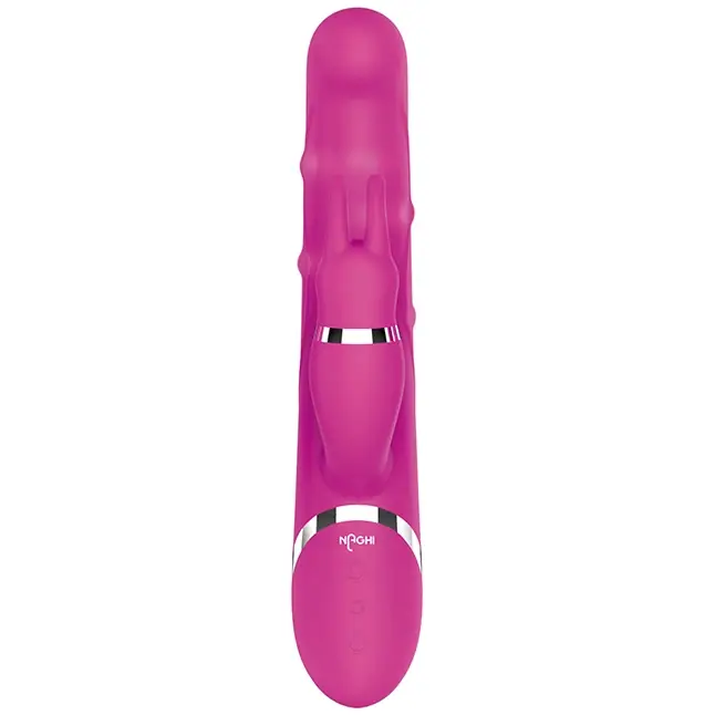 Розовый вибратор-кролик NAGHI NO.41 RECHARGEABLE DUO VIBRATOR - 24 см - Naghi by Tonga. Фотография 3.