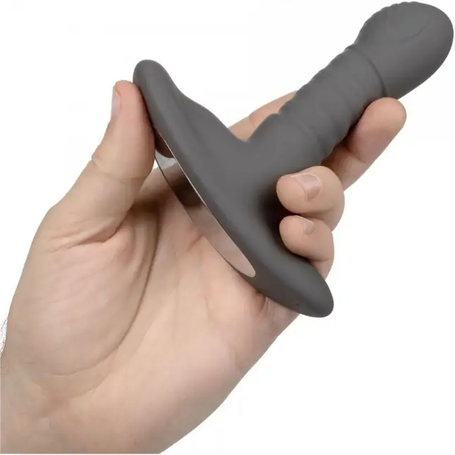 Серый массажер простаты Thrusting Rotator Probe - 11,25 см - Eclipse. Фотография 4.