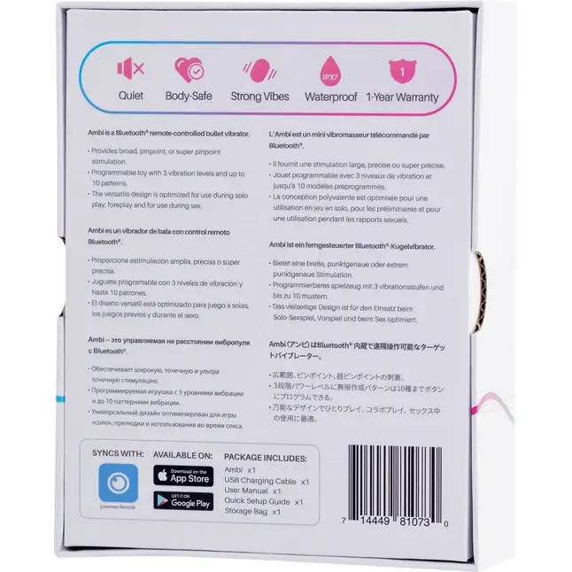 Ярко-розовая вибропуля Lovense Ambi. Фотография 7.