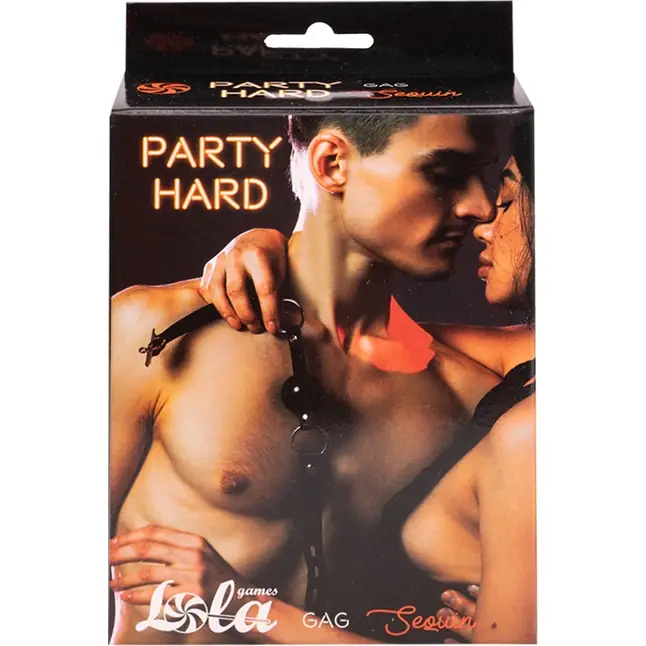 Черный кляп-шар на ремешках с замком Sequin - Party Hard. Фотография 4.