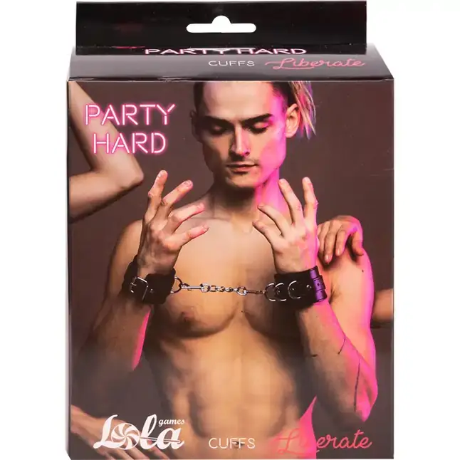 Черные наручники Liberate - Party Hard. Фотография 4.