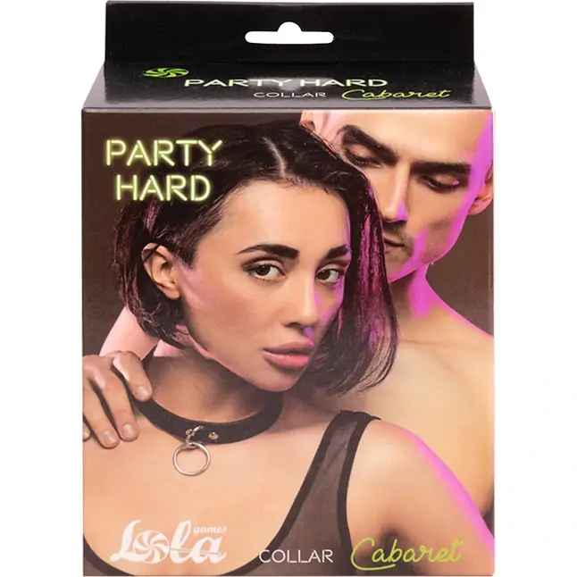 Черно-красный ошейник Cabaret - Party Hard. Фотография 3.