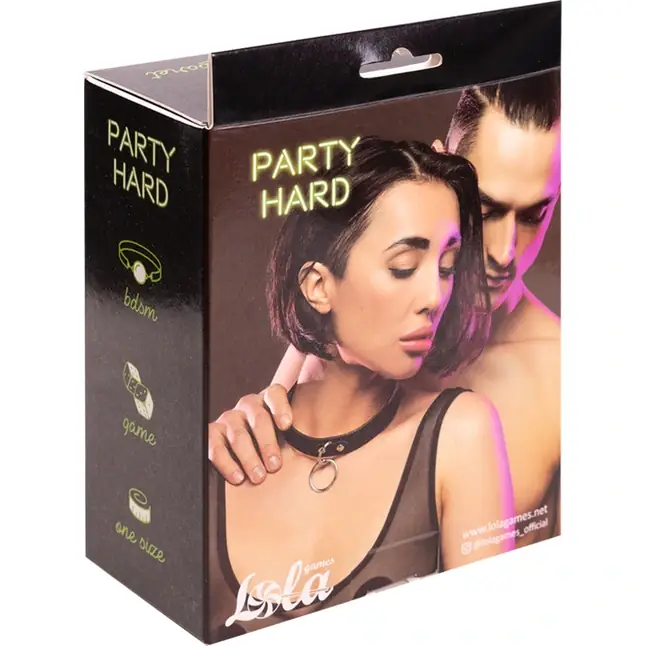 Черно-красный ошейник Cabaret - Party Hard. Фотография 4.