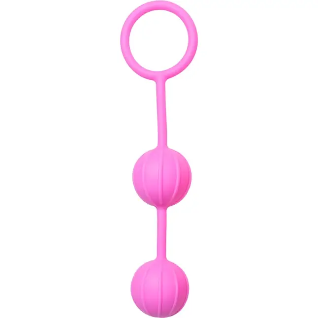 Розовые вагинальные шарики с ребрышками Roze Love Balls - Geisha Collection