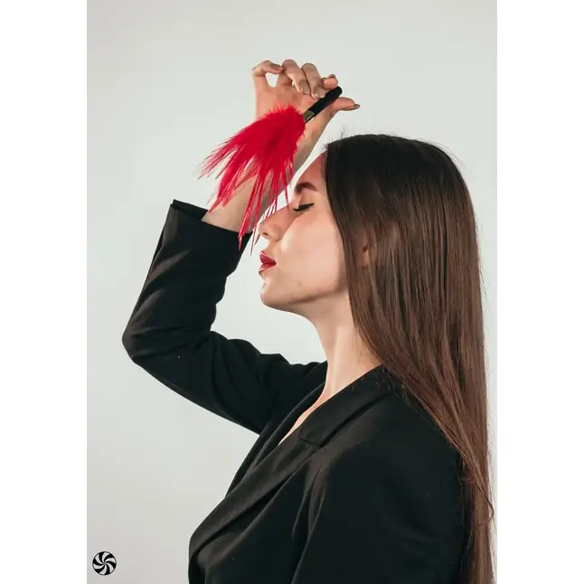 Красный перьевой тиклер Plume - 23 см - Burlesque. Фотография 3.