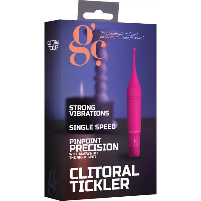Розовый клиторальный вибромассажер Clitoral Tickler - 16,2 см - GC. Фотография 4.