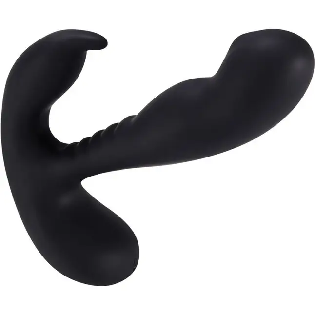 Черный вибростимулятор простаты Anal Vibrating Prostate Stimulator with Rolling - 13,3 см. Фотография 2.