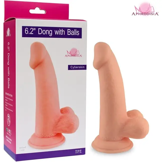 Телесный фаллоимитатор 6 Dong with Balls - 14 см. Фотография 2.