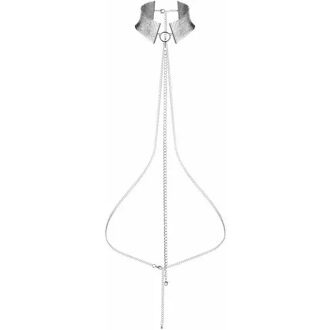 Серебристый ошейник с цепочками Desir Metallique Collar. Фотография 3.