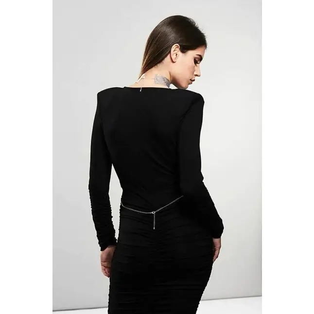 Серебристый ошейник с цепочками Desir Metallique Collar. Фотография 4.