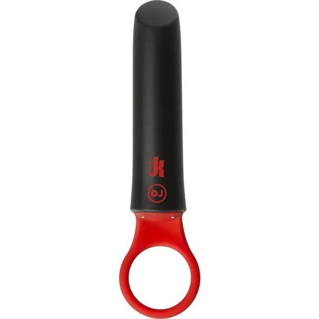Черно-красный мини-вибратор Power Play with Silicone Grip Ring - 13,3 см - Kink