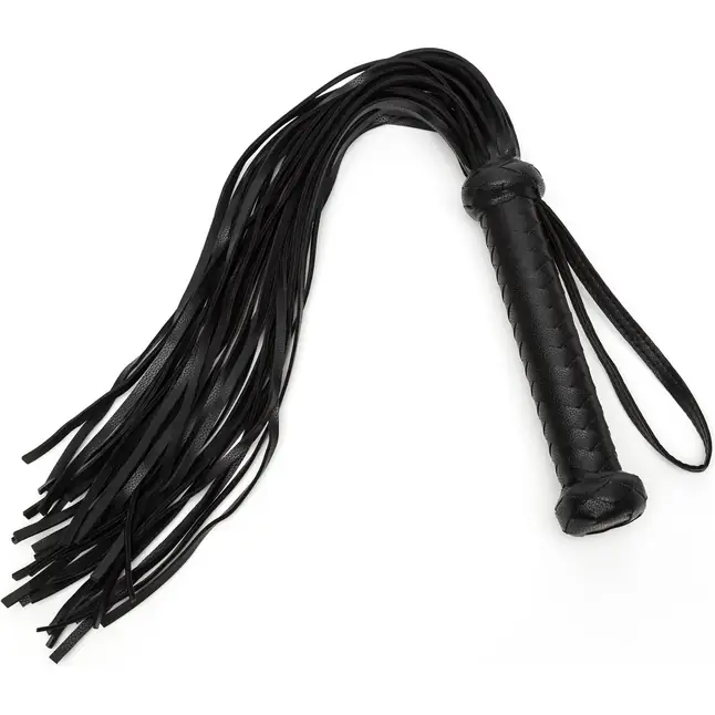 Черный кожаный флоггер Bound to You Faux Leather Flogger - 63,5 см - Fifty Shades of Grey