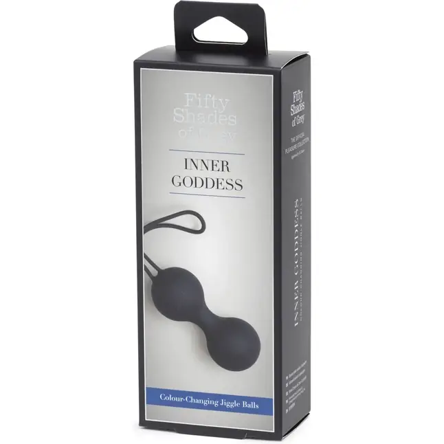 Черные, меняющие цвет вагинальные шарики Inner Goddess Colour-Changing Jiggle Balls 90g - Fifty Shades of Grey. Фотография 8.