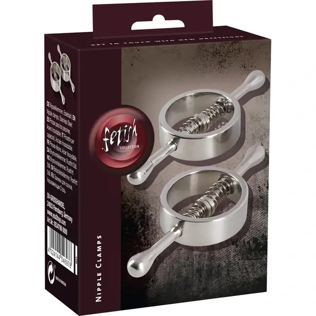Зажимы на соски на пружинах Nipple Clamps - Fetish Collection. Фотография 8.