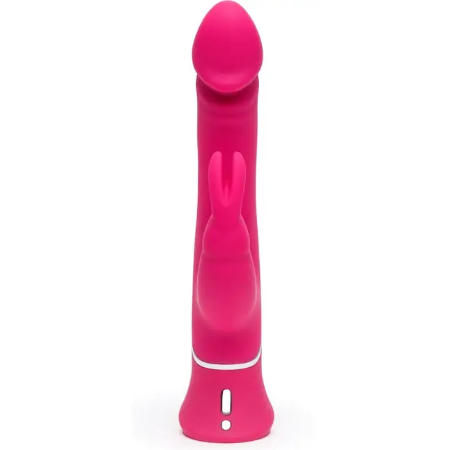 Розовый вибратор-кролик Realistic Dual Density Rechargeable Rabbit Vibrator - 25,5 см. Фотография 2.