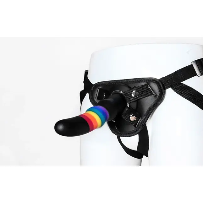 Черный поясной страпон STRAP ON SOLID DILDO - 17 см - Colourful love. Фотография 2.