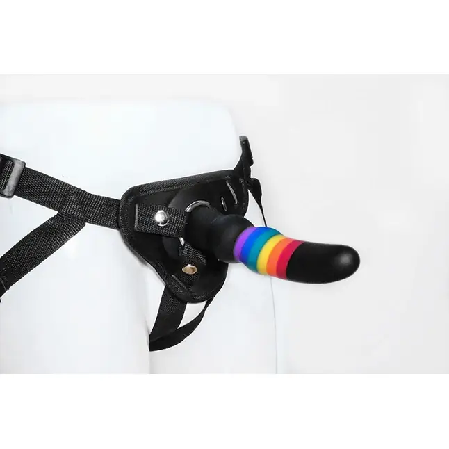 Черный поясной страпон STRAP ON SOLID DILDO - 17 см - Colourful love. Фотография 3.