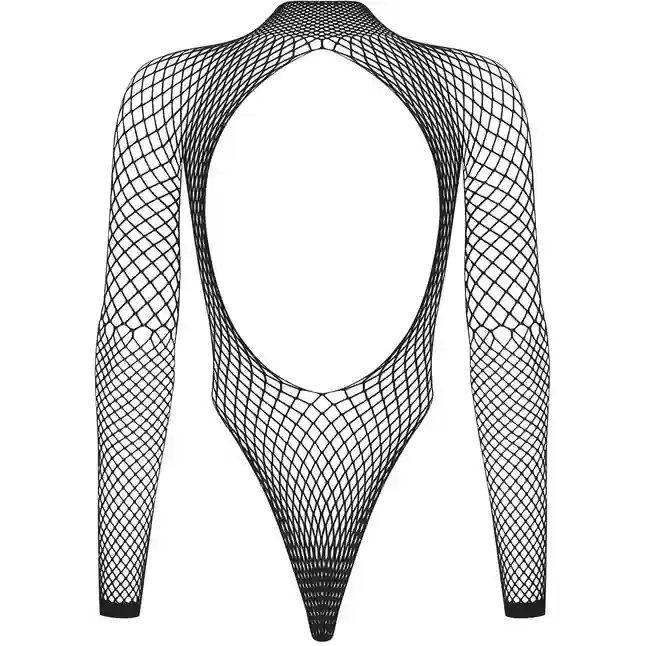 Стильное сетчатое боди с длинным рукавом - Spicy. Фотография 4.