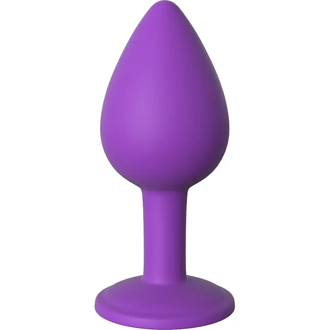Фиолетовая анальная пробка с прозрачным стразом Her Little Gems Small Plug - 7,4 см - Fantasy For Her. Фотография 2.