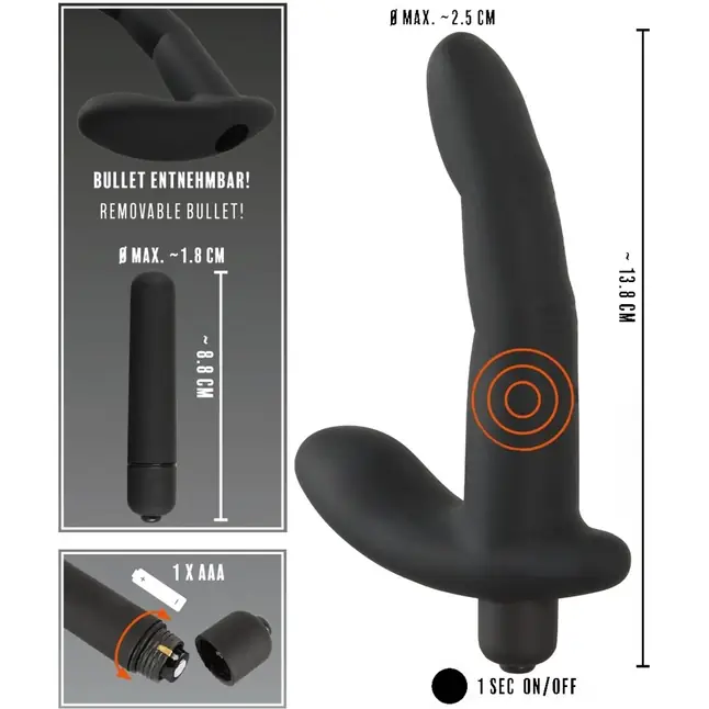 Черный вибромассажер простаты Naughty Finger Prostate Vibe - 13,8 см - You2Toys. Фотография 6.