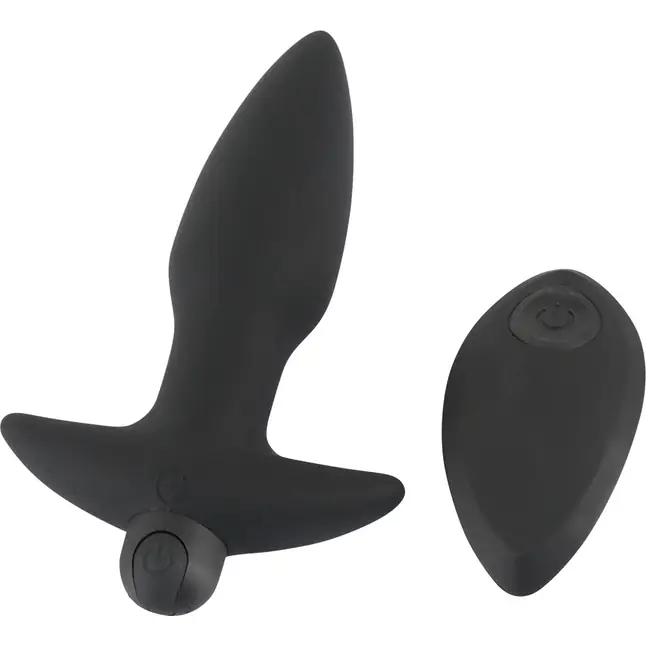 Черная анальная вибропробка с пультом ДУ Remote controlled Butt Plug - 13 см - You2Toys