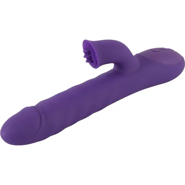 Фиолетовый вибратор-ротатор Thrusting Rotating - 24,7 см - Sweet Smile. Фотография 2.