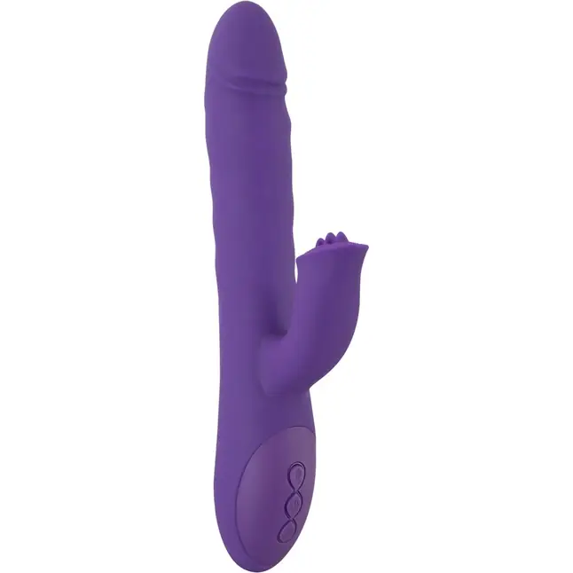 Фиолетовый вибратор-ротатор Thrusting Rotating - 24,7 см - Sweet Smile