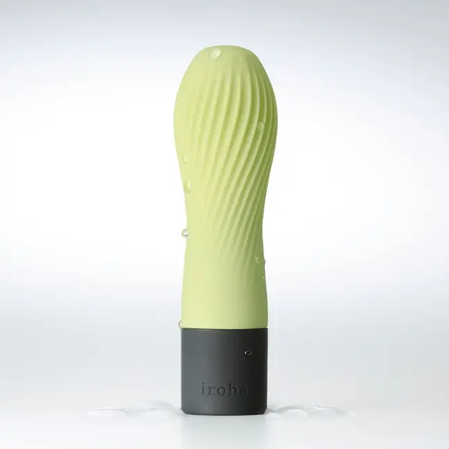 Салатовый рифленый мини-вибратор IROHA ZEN MATCHA - 12,7 см - IROHA Vibrators. Фотография 5.