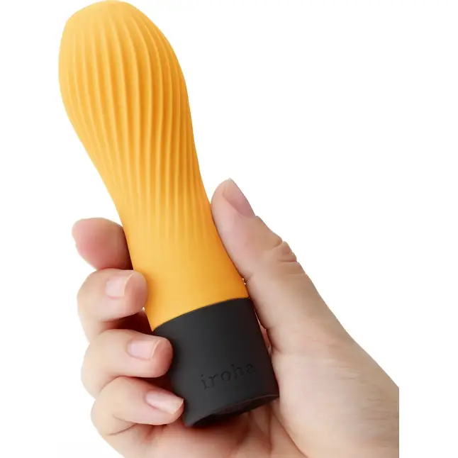 Оранжевый рифленый мини-вибратор IROHA ZEN YUZUCHA - 12,7 см - IROHA Vibrators. Фотография 2.