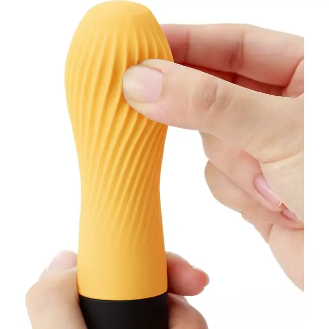 Оранжевый рифленый мини-вибратор IROHA ZEN YUZUCHA - 12,7 см - IROHA Vibrators. Фотография 3.