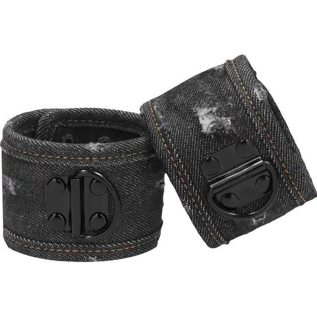 Черные джинсовые наручники Roughend Denim Style - Ouch!