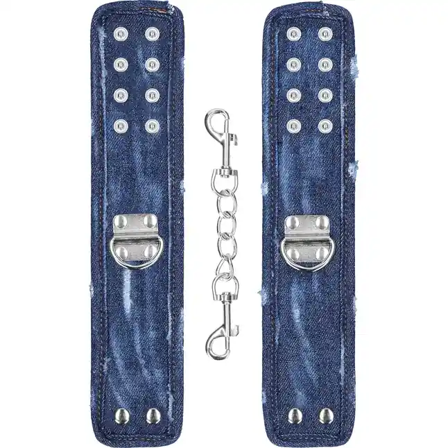 Синие джинсовые наручники Roughend Denim Style - Ouch!. Фотография 2.