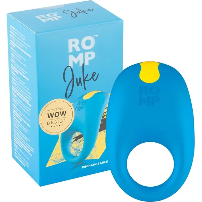 Синее эрекционное виброкольцо Romp Juke