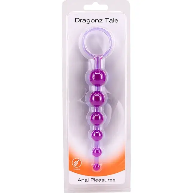 Фиолетовая анальная цепочка DRAGONZ TALE ANAL - 20 см. Фотография 2.