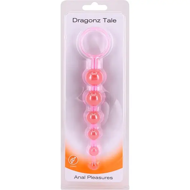 Розовая анальная цепочка DRAGONZ TALE ANAL - 20 см. Фотография 2.