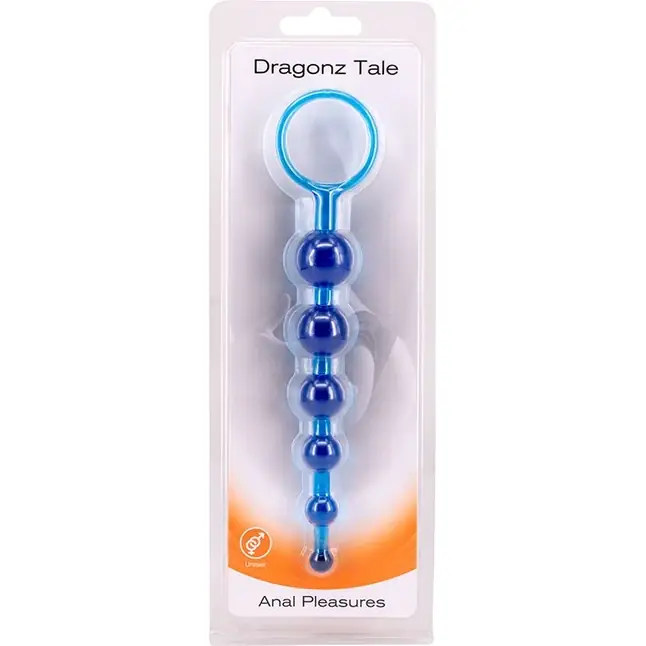 Синяя анальная цепочка DRAGONZ TALE ANAL - 20 см. Фотография 2.