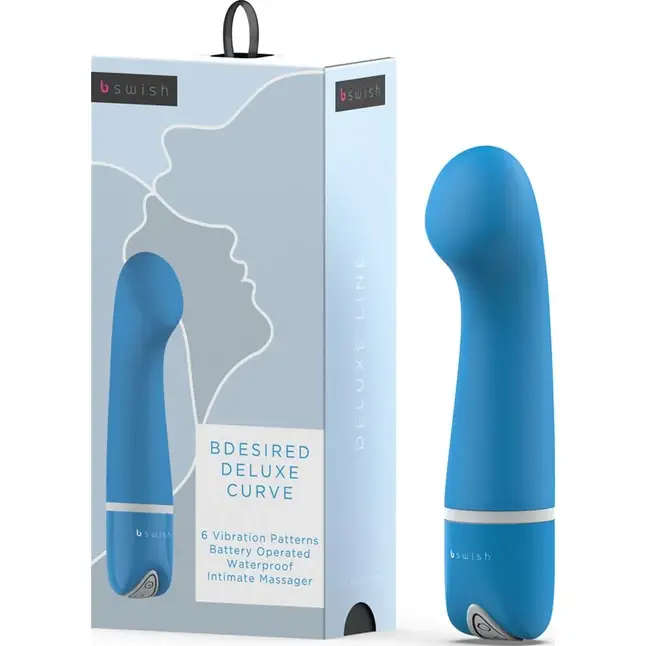 Голубой G-вибростимулятор Bdesired Deluxe Curve - 15,2 см. Фотография 5.