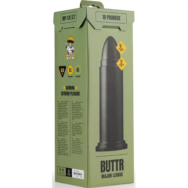 Черный анальный фаллоимитатор 10 Pounder Dildo - 25,6 см - BUTTR. Фотография 5.