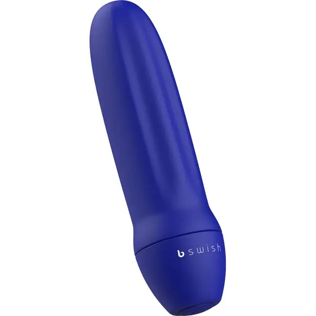 Синяя рельефная вибропуля Bmine Basic Reflex - 7,6 см