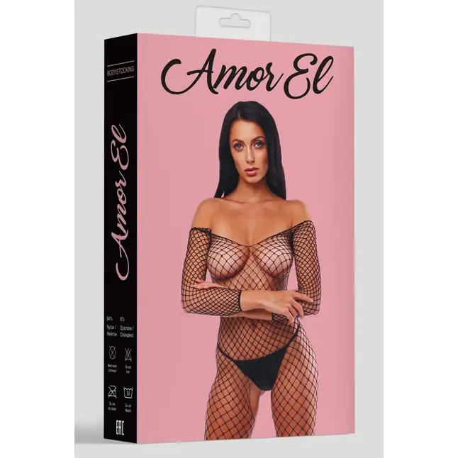 Комбинезон-сетка Estela с рукавами длиной 3/4. Фотография 3.
