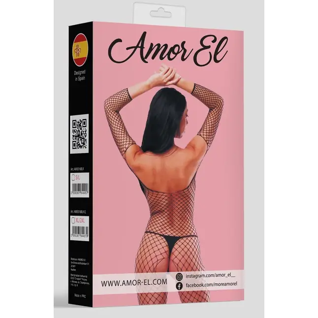 Комбинезон-сетка Estela с рукавами длиной 3/4. Фотография 4.