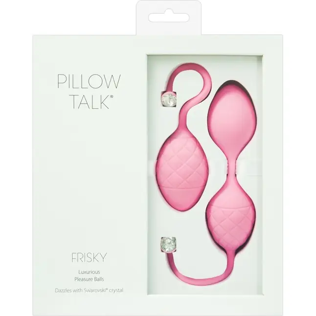 Набор розовых вагинальных шариков FRISKY PILLOW TALK. Фотография 7.